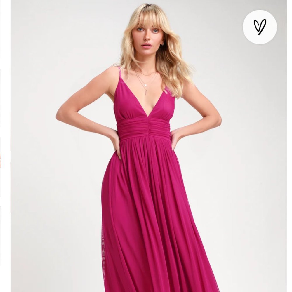 Lulu's Magenta Maxi Dress